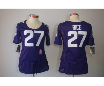 nike women nfl jerseys baltimore ravens #27 ray rice purple[breast cancer awareness]