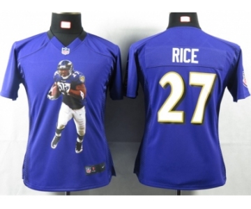 nike women nfl jerseys baltimore ravens #27 ray rice purple[portrait fashion]