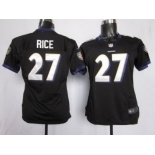 nike women nfl jerseys baltimore ravens #27 rice black[nike]