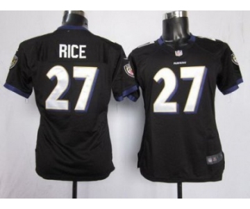 nike women nfl jerseys baltimore ravens #27 rice black[nike]