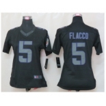 nike women nfl jerseys baltimore ravens #5 flacco black[nike impact limited]