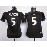 nike women nfl jerseys baltimore ravens #5 flacco black[nike]