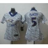 nike women nfl jerseys baltimore ravens #5 flacco [fem fan zebra]