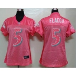 nike women nfl jerseys baltimore ravens #5 flacco pink[2012 new]