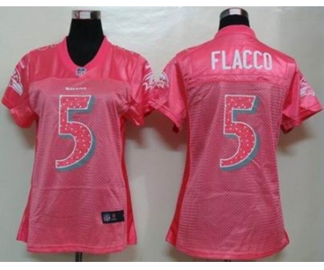 nike women nfl jerseys baltimore ravens #5 flacco pink[2012 new]