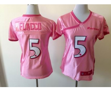 nike women nfl jerseys baltimore ravens #5 flacco pink[2012 nike lov]