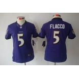 nike women nfl jerseys baltimore ravens #5 flacco purple[nike limited]