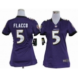 nike women nfl jerseys baltimore ravens #5 flacco purple[nike]