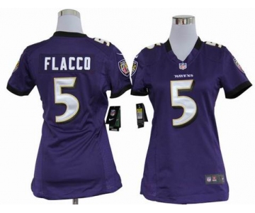 nike women nfl jerseys baltimore ravens #5 flacco purple[nike]