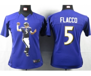 nike women nfl jerseys baltimore ravens #5 flacco purple[portrait fashion]