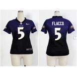 nike women nfl jerseys baltimore ravens #5 joe flacco purple-grey[nike drift fashion][second version]