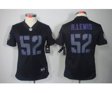 nike women nfl jerseys baltimore ravens #52 r.lewis black[nike impact limited]