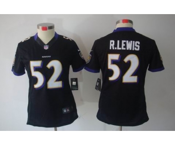 nike women nfl jerseys baltimore ravens #52 r.lewis black[nike limited]