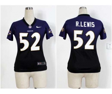 nike women nfl jerseys baltimore ravens #52 r.lewis purple-grey[nikedrift fashion][second version]