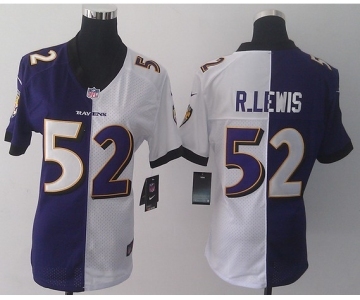 nike women nfl jerseys baltimore ravens #52 r.lewis purple-white[nike split]