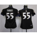 nike women nfl jerseys baltimore ravens #55 suggs black[nike]