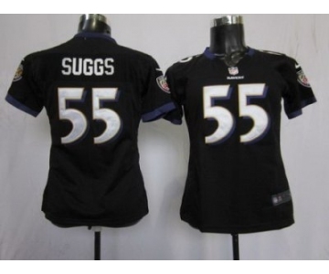 nike women nfl jerseys baltimore ravens #55 suggs black[nike]