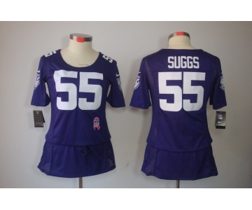 nike women nfl jerseys baltimore ravens #55 suggs purple[breast cancer awareness]