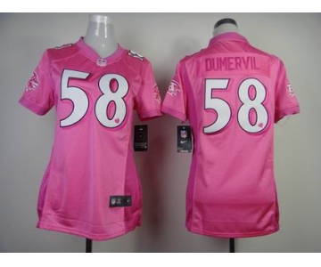 nike women nfl jerseys baltimore ravens #58 dumervil pink[2012 nike love]