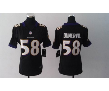 nike women nfl jerseys baltimore ravens #58 elvis dumervil  black[nike]