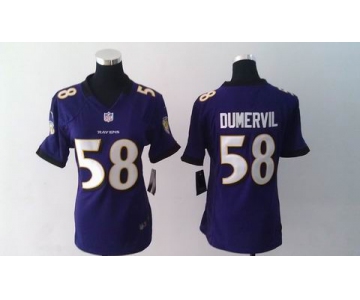 nike women nfl jerseys baltimore ravens #58 elvis dumervil  purple[nike]