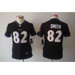 nike women nfl jerseys baltimore ravens #82 smith black[nike limited]