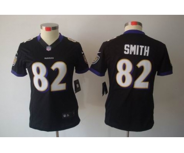 nike women nfl jerseys baltimore ravens #82 smith black[nike limited]