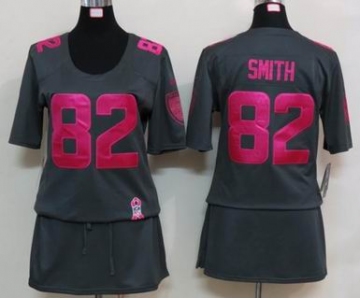 nike women nfl jerseys baltimore ravens #82 smith dk.grey[breast cancer awareness]