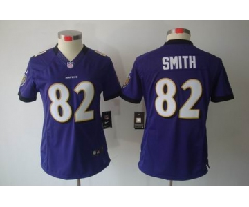 nike women nfl jerseys baltimore ravens #82 smith purple[nike limited]