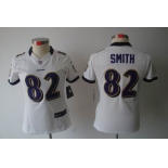 nike women nfl jerseys baltimore ravens #82 smith white[nike limited]