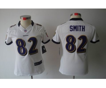 nike women nfl jerseys baltimore ravens #82 smith white[nike limited]