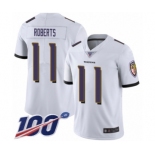 Youth Baltimore Ravens #11 Seth Roberts White Vapor Untouchable Limited Player 100th Season Football Jersey