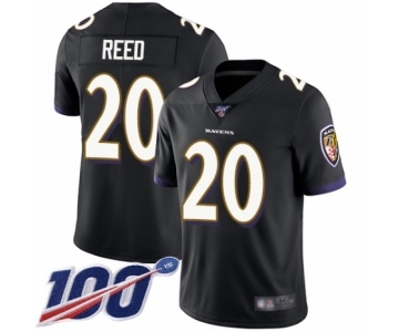 Youth Baltimore Ravens #20 Ed Reed Black Alternate Vapor Untouchable Limited Player 100th Season Football Jersey