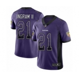 Youth Baltimore Ravens #21 Mark Ingram II Limited Purple Rush Drift Fashion Football Jersey