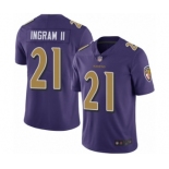 Youth Baltimore Ravens #21 Mark Ingram II Limited Purple Rush Vapor Untouchable Football Jersey