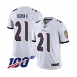 Youth Baltimore Ravens #21 Mark Ingram II White Vapor Untouchable Limited Player 100th Season Football Jersey