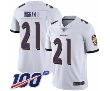 Youth Baltimore Ravens #21 Mark Ingram II White Vapor Untouchable Limited Player 100th Season Football Jersey