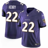 Youth Baltimore Ravens #22 Derrick Henry Purple 2023 F.U.S.E. Vapor Limited Football Stitched Jersey