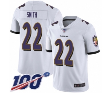 Youth Baltimore Ravens #22 Jimmy Smith White Vapor Untouchable Limited Player 100th Season Football Jersey