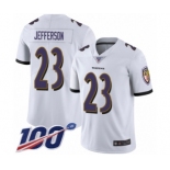 Youth Baltimore Ravens #23 Tony Jefferson White Vapor Untouchable Limited Player 100th Season Football Jersey