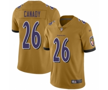 Youth Baltimore Ravens #26 Maurice Canady Limited Gold Inverted Legend Football Jersey