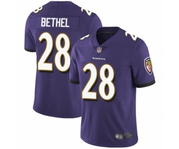 Youth Baltimore Ravens #28 Justin Bethel Purple Team Color Vapor Untouchable Limited Player Football Jersey