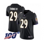 Youth Baltimore Ravens #29 Earl Thomas III Black Alternate Vapor Untouchable Limited Player 100th Season Football Jersey