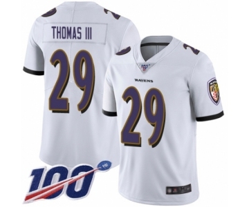 Youth Baltimore Ravens #29 Earl Thomas III White Vapor Untouchable Limited Player 100th Season Football Jersey