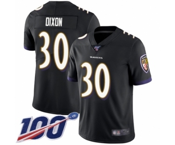 Youth Baltimore Ravens #30 Kenneth Dixon Black Alternate Vapor Untouchable Limited Player 100th Season Football Jersey