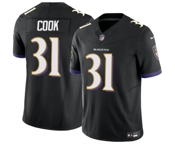 Youth Baltimore Ravens #31 Dalvin Cook Black 2024 F.U.S.E. Stitched Jersey