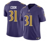 Youth Baltimore Ravens #31 Dalvin Cook Purple 2024 F.U.S.E. Color Rush Stitched Jersey