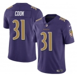 Youth Baltimore Ravens #31 Dalvin Cook Purple Stitched Jersey