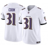 Youth Baltimore Ravens #31 Dalvin Cook White 2024 F.U.S.E. Stitched Jersey