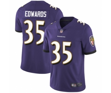 Youth Baltimore Ravens #35 Gus Edwards Purple Team Color Vapor Untouchable Limited Player Football Jersey